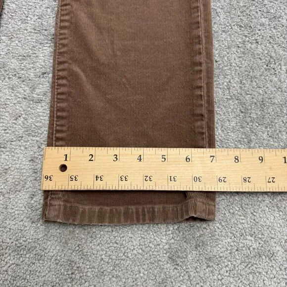 Lands' End Mid Rise Straight Leg Corduroy Pants Womens 4 Brown Cotton Stretch - Picture 14 of 16